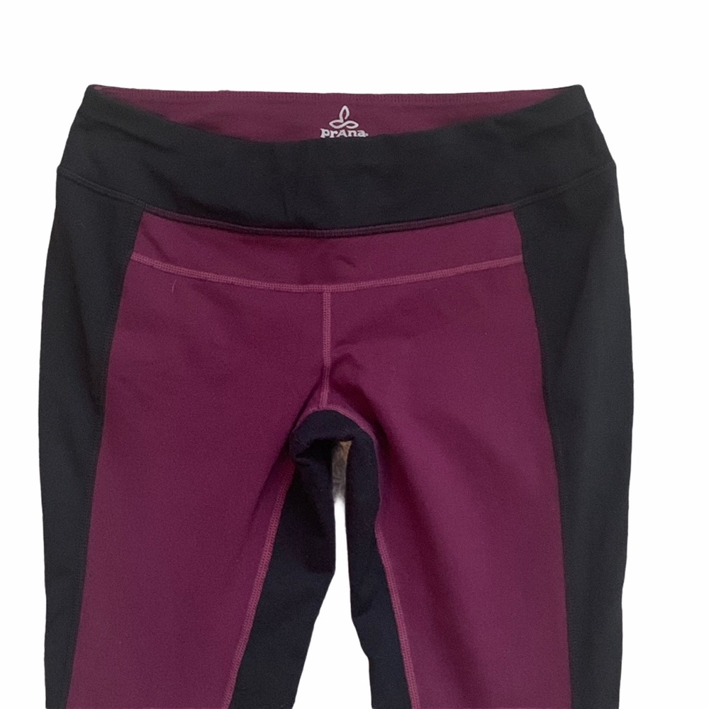 PrAna Gabi Yoga Two Tone Plum and Black Leggings - Picture 3 of 11